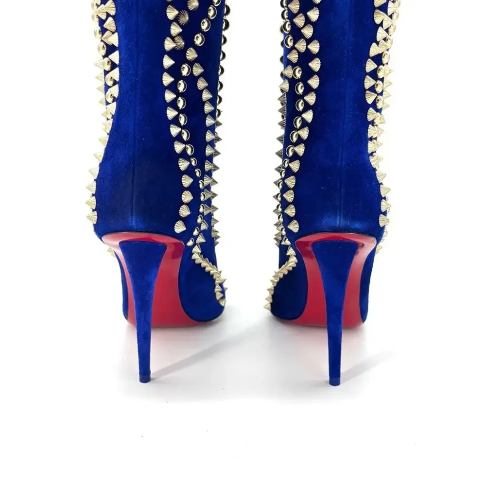 NIB Christian Louboutin Astrilarge Botta Pika 100 Galactiqueen OTK Boots 37